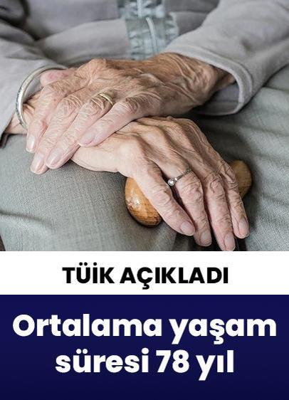 TÜİK, Türkiye'de beklenen yaşam süresinin 78,1 yıl olduğunu açıkladı!