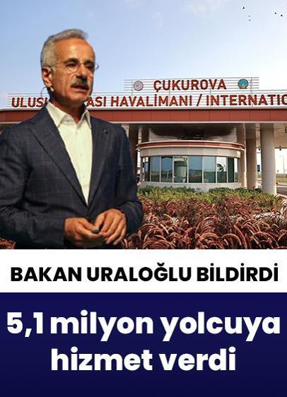 Çukurova Uluslararası Havalimanı 1 yılda 5,1 milyon yolcuya hizmet verdi!