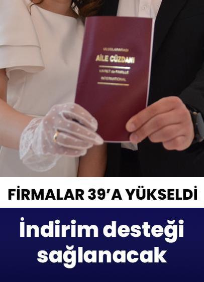 Evlenecek gençlere indirim desteği sağlayan firma sayısı 39'a yükseldi!