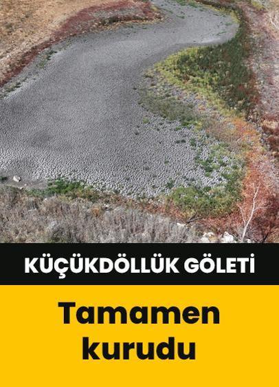 Küçükdöllük Göleti aşırı sıcaklar nedeniyle tamamen kurudu!