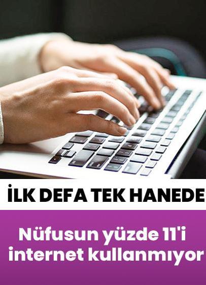 Nüfusun yüzde 11'i internet kullanmıyor