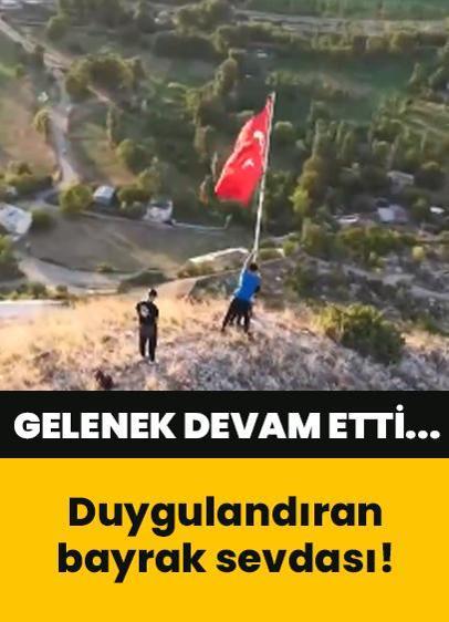 Bayrak sevdalısı gençler! Gelenek bu sene de devam etti