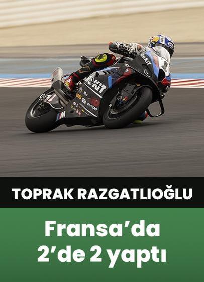 Milli motosikletçi Toprak Razgatlıoğlu Fransa'da 2'de 2 yaptı!