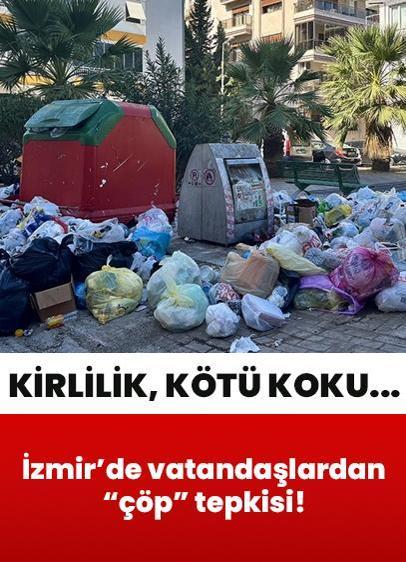 İzmir Karşıyaka'da vatandaşlardan "çöp" tepkisi!