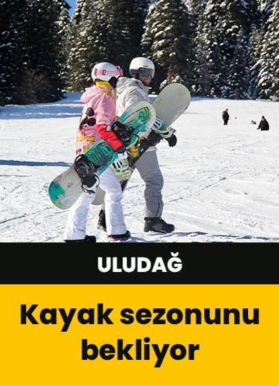 Kar yağışıyla beyaza bürünen Uludağ kayak sezonunu bekliyor