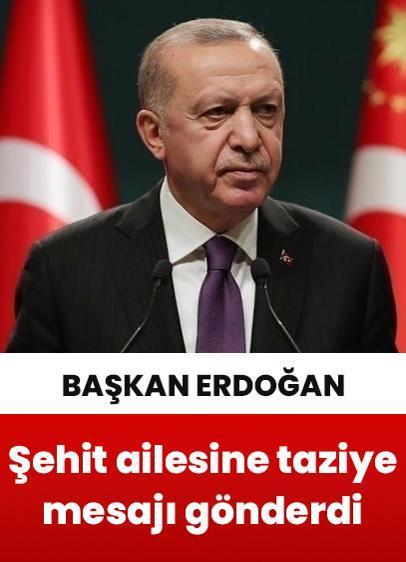Başkan Erdoğan'dan şehit ailesine taziye mesajı