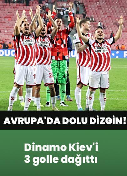 Samsunspor, Avrupa'da dolu dizgin! Dinamo Kiev'i 3 golle dağıttı