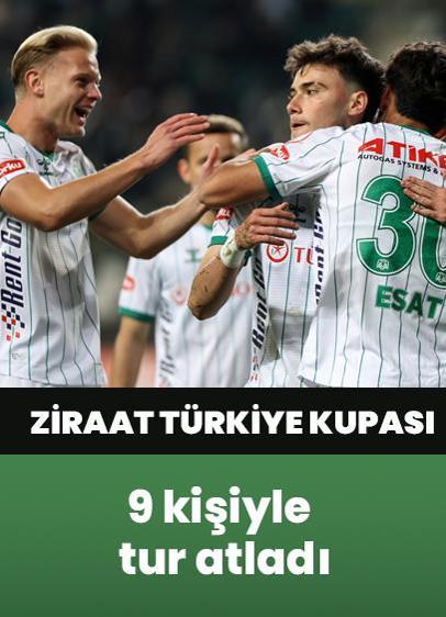 Konyaspor, Ziraat Türkiye Kupası'nda 9 kişiyle tur atladı