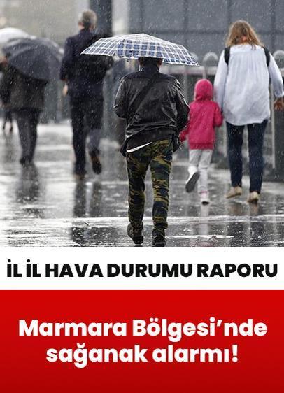 İstanbul başta olmak üzere Marmara Bölgesi'nde sağanak alarmı!