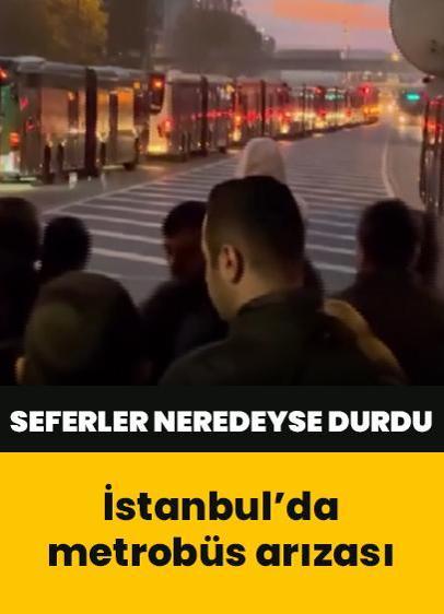 İstanbul'da metrobüs arızası: Seferler neredeyse durdu... Duraklarda yoğunluk ve uzun araç kuyruğu oluştu