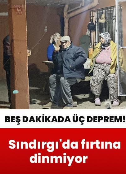 Beş dakikada üç deprem! Sındırgı'da fırtına dinmiyor