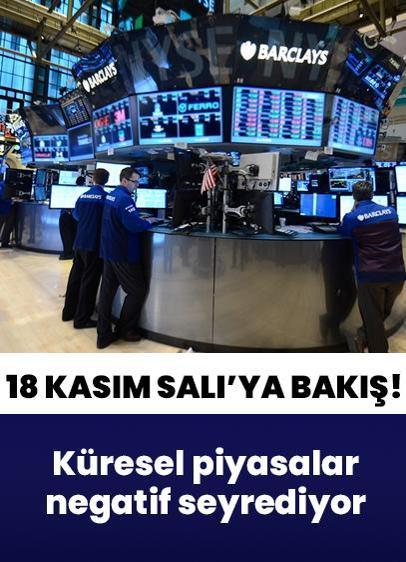 Küresel piyasalar... 18 Kasım Salı günü negatif seyrediyor