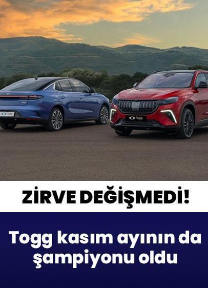 En çok satılan 10 elektrikli otomobil markasında lider konumda! Togg kasım ayının da şampiyonu oldu