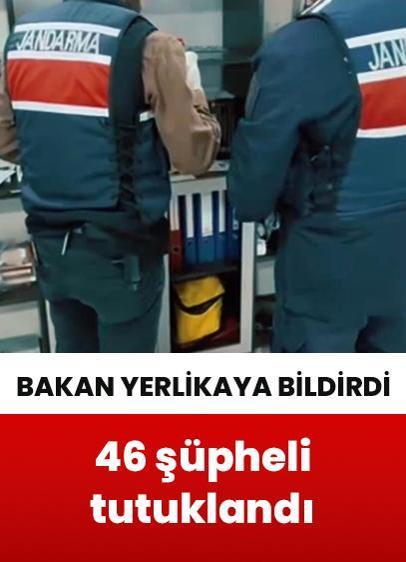 Organize suç örgütlerine yönelik düzenlenen operasyonlarda 46 şüpheli tutuklandı