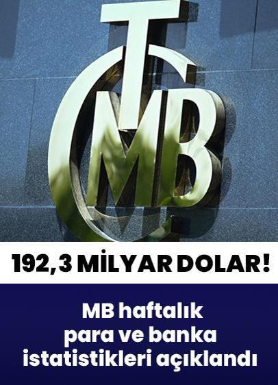 Para ve banka istatistikleri açıklandı! Merkez Bankası rezervleri 192,3 milyar dolar oldu