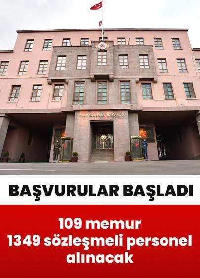 Milli Savunma Bakanlığı, 109 memur ve 1349 sözleşmeli personel alacak! Başvurular başladı