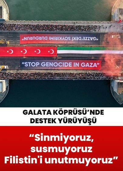 İstanbul'da Filistin'e destek yürüyüşü: Vatandaşlar Galata Köprüsü'nde buluşuyor