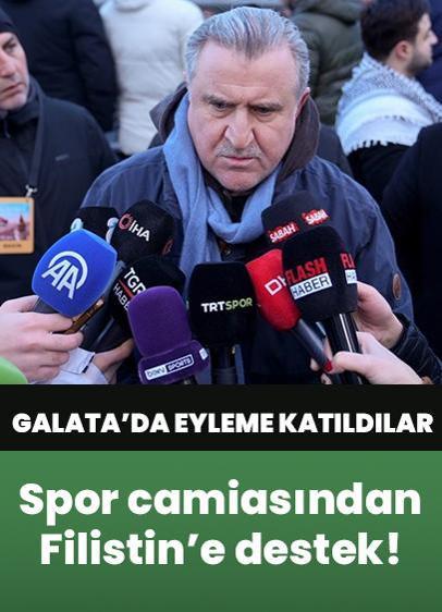 Spor camiasından Filistin'e destek! Galata Köprüsü'ndeki eyleme katıldılar