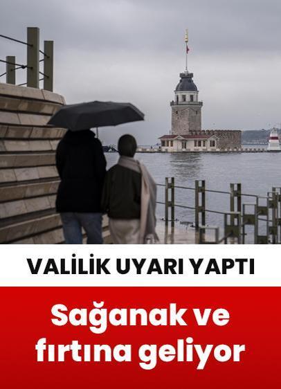 İstanbul Valiliği akşam saatleri için sağanak ve fırtına uyarısında bulundu