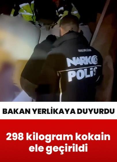 İçişleri Bakanı Yerlikaya duyurdu! Mersin Uluslararası Limanı'nda 298 kilo kokain ele geçirildi