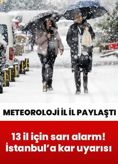 18 Ocak 2026 Pazar günlük hava durumu: 13 il için sarı alarm! İstanbul'a kar uyarısı | Meteoroloji il il paylaştı