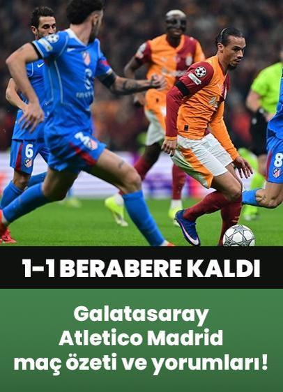 Galatasaray, UEFA Şampiyonlar Ligi'nde ilk 24 için büyük avantaj sağladı! (Galatasaray Atletico Madrid maç özeti)