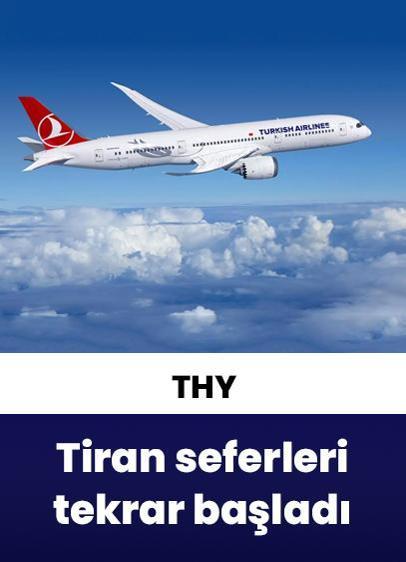 THY'nin Tiran seferleri tekrar başladı