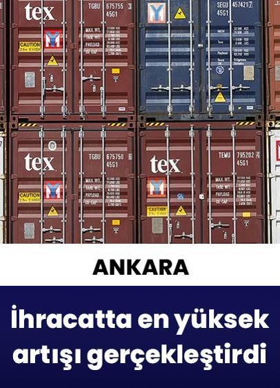 İhracatta ilk 10 ilde en yüksek artışı Ankara gerçekleştirdi