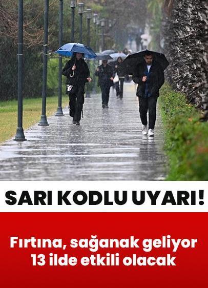 27 Ocak 2026 Salı hava durumu: Meteoroloji il il duyurdu: Sarı kodlu uyarı! 13 il için fırtına ve sağanak bekleniyor