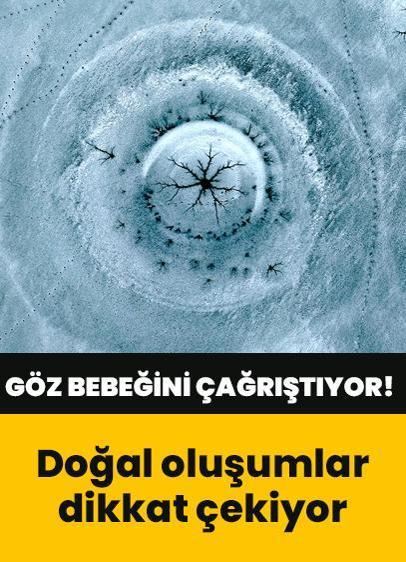 İnsan gözünün iris ve göz bebeğini çağrıştırıyor... Buz tabakası doğal desenleriyle dikkat çekiyor