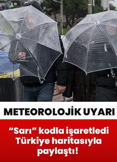 "Sarı" kodla işaretledi, Türkiye haritasıyla paylaştı! Bakanlıktan olumsuzluklara karşı meteorolojik uyarı