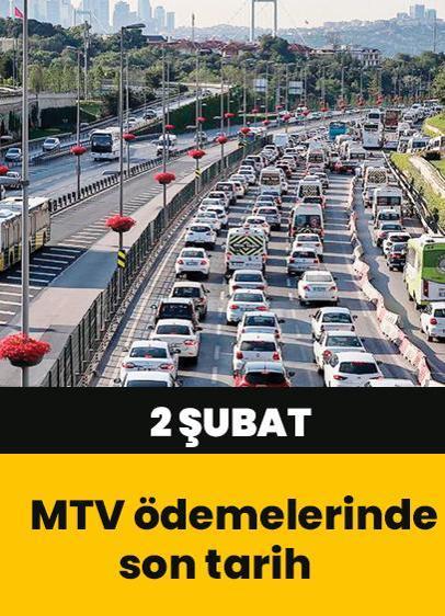 MTV ödemelerinde son tarih 2 Şubat