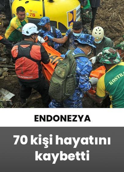 Endonezya'da yaşanan toprak kayması sonucu ölü sayısı 70'e yükseldi