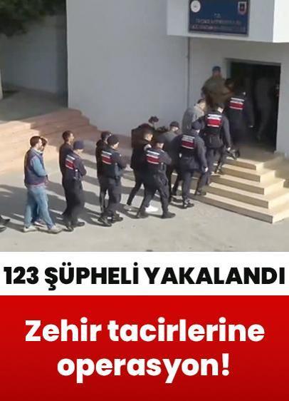 3 ilde zehir tacirlerine operasyon: 123 şüpheli yakalandı