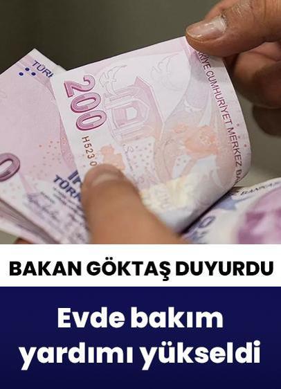 Bakan Göktaş duyurdu! Evde bakım yardımı 13 bin 878 TL'ye yükseldi