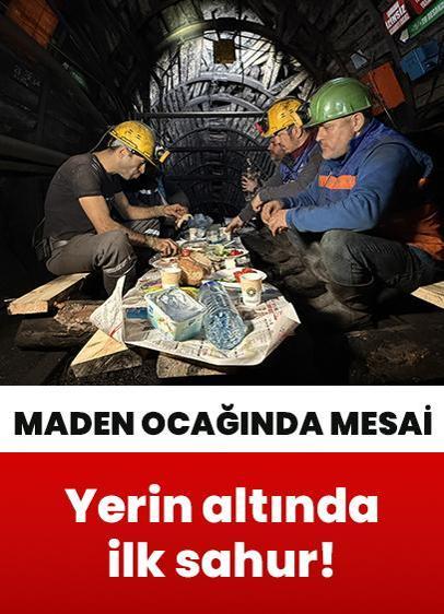 Zonguldak'ta maden işçilerinden yerin altında ilk sahur