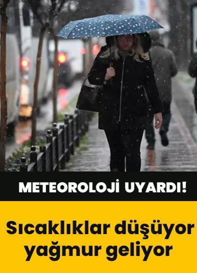 Meteoroloji sağanağa karşı uyardı... Sıcaklıklar düşüyor, yağmur geliyor
