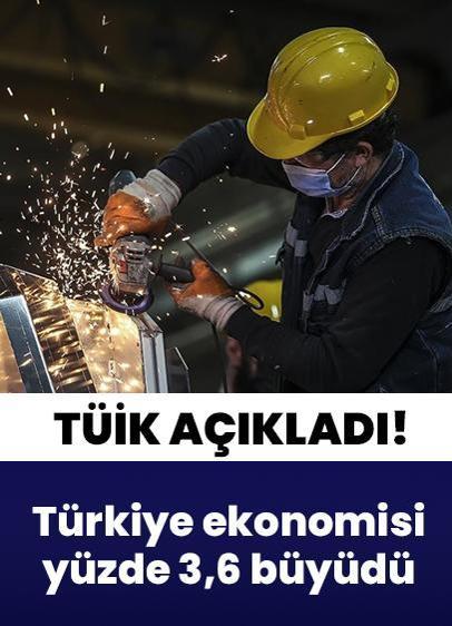 TÜİK 4. çeyrek büyüme verilerini açıkladı: Türkiye ekonomisi 3,6 büyüdü