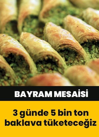 3 günde 5 bin ton baklava tüketeceğiz