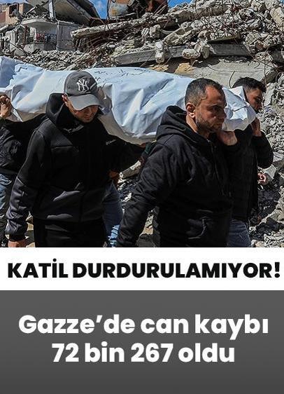 Katil İsrail ateşkese rağmen durdurulamıyor! Gazze'de can kaybı 72 bin 267 oldu