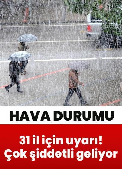 2 Nisan 2026 Perşembe hava durumu: Meteoroloji 31 il için uyardı: Dikkat çok şiddetli geliyor