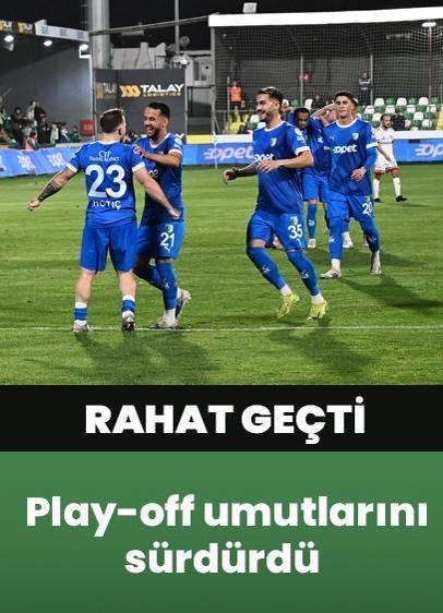 Bodrum FK Trendyol galibiyetiyle play-off umutlarını sürdürdü.