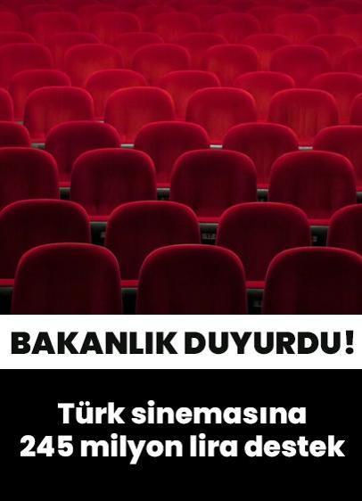 Türk sinemasına 245 milyon lira destek! Bakanlık duyurdu