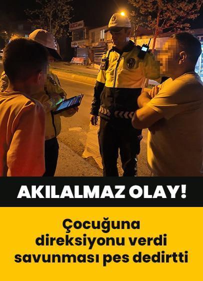Sürücü koltuğundan çocuk çıktı! Trafik kurallarını hiçe sayan olayda pes dedirten savunma...
