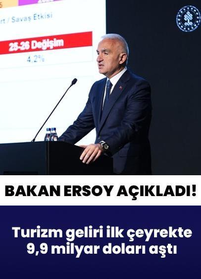 Turizm geliri ilk çeyrekte 9,9 milyar doları aştı! Bakan Ersoy açıkladı