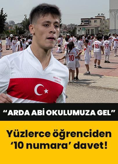 Yıldız futbolcu Arda Güler'e yüzlerce öğrenciden "10 numara" davet: Arda abi okulumuza gel