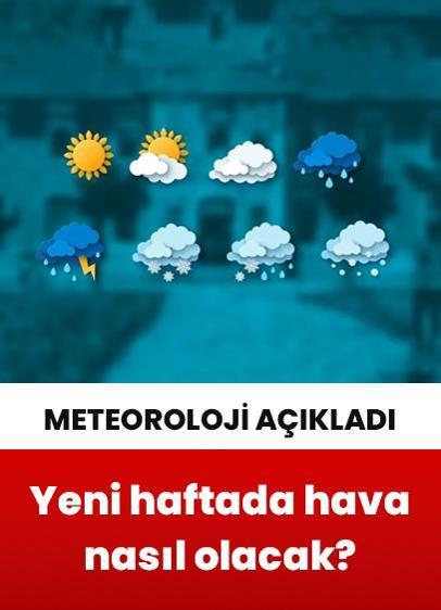 Meteoroloji açıkladı: Yeni haftada hava durumu nasıl olacak?