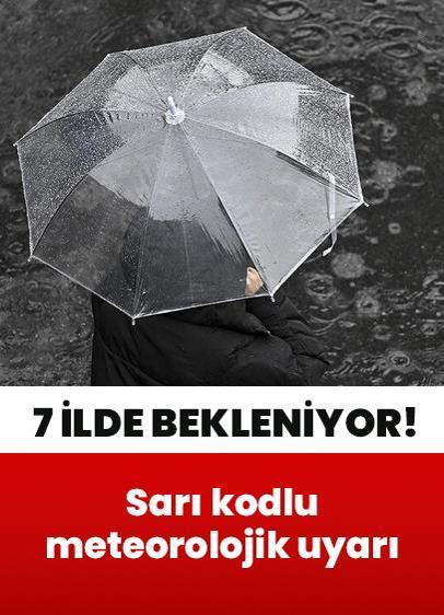 Sarı kodlu meteorolojik uyarı yapıldı: 7 ilde kuvvetli bekleniyor! Tedbirinizi alın