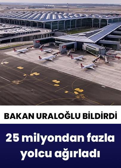 İstanbul Havalimanı 25 milyondan fazla yolcuyu ağırladı