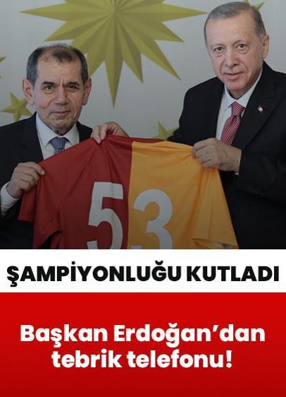 Cumhurbaşkanı Erdoğan'dan Galatasaray Başkanı Dursun Özbek ve teknik direktörü Okan Buruk'a tebrik telefonu